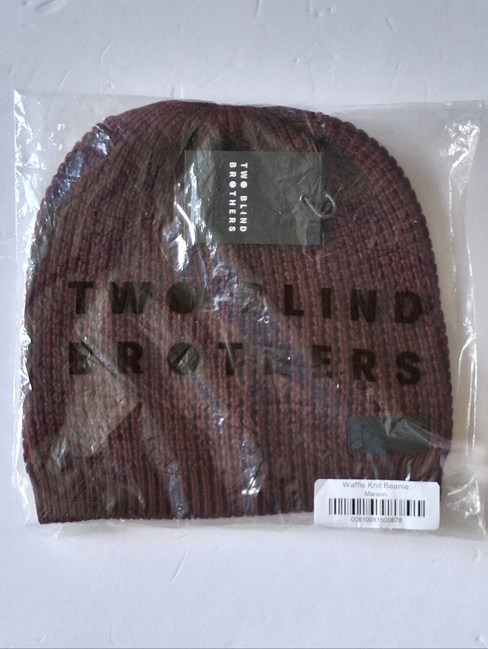 Two Blind Brothers Knit Beanie Burgundy New